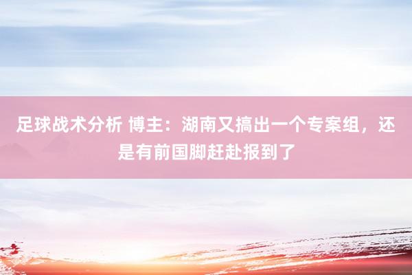 足球战术分析 博主：湖南又搞出一个专案组，还是有前国脚赶赴报到了