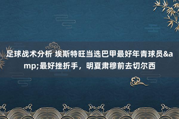 足球战术分析 埃斯特旺当选巴甲最好年青球员&最好挫折手，明夏肃穆前去切尔西