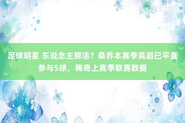 足球明星 东说念主挪活？桑乔本赛季英超已平直参与5球，稀奇上赛季联赛数据